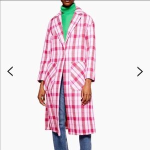 ISO Topshop suzy side split jacket pink plaid coat